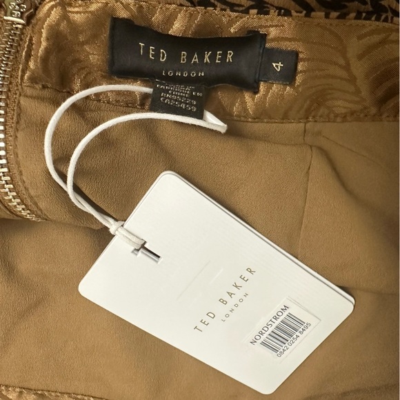 Ted Baker London Skirt Asymmetric Ruffle Brown Dainty Size UK 4 12 Large New - Picture 5 of 8